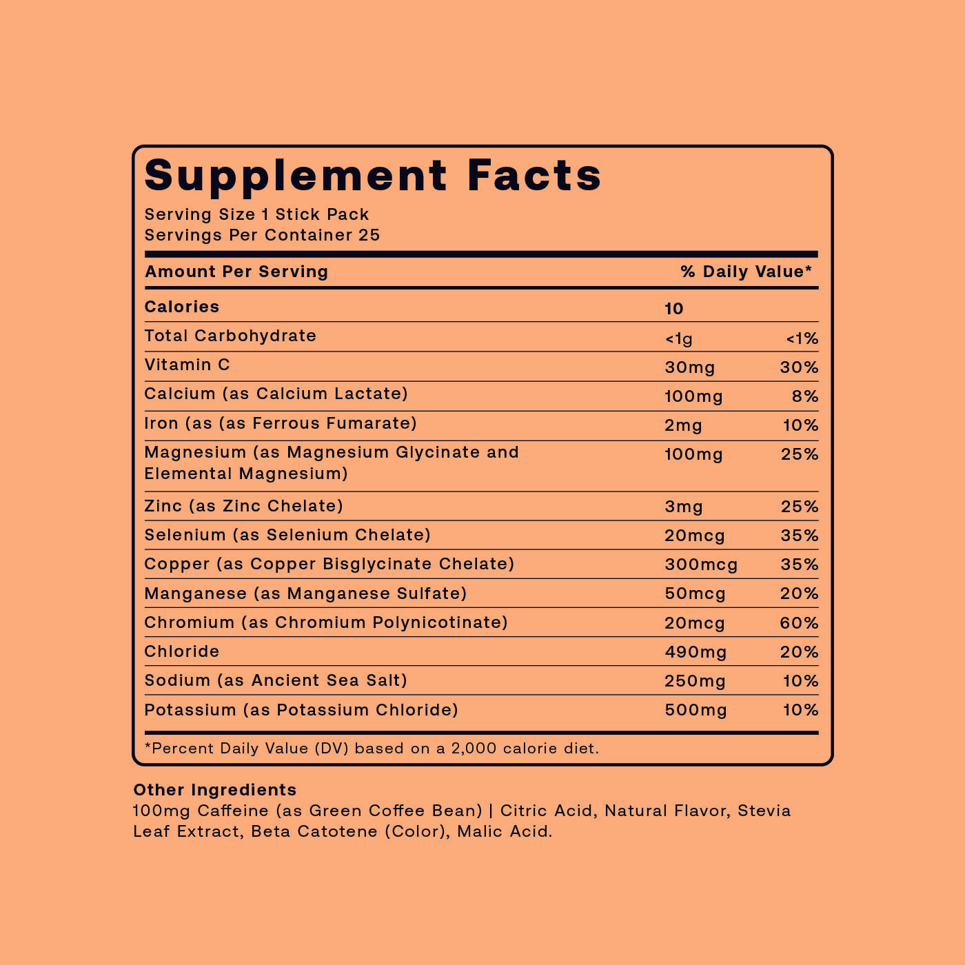 Hydrofy Hydrogen Water Electrolyte Orange + Caffeine 25ct